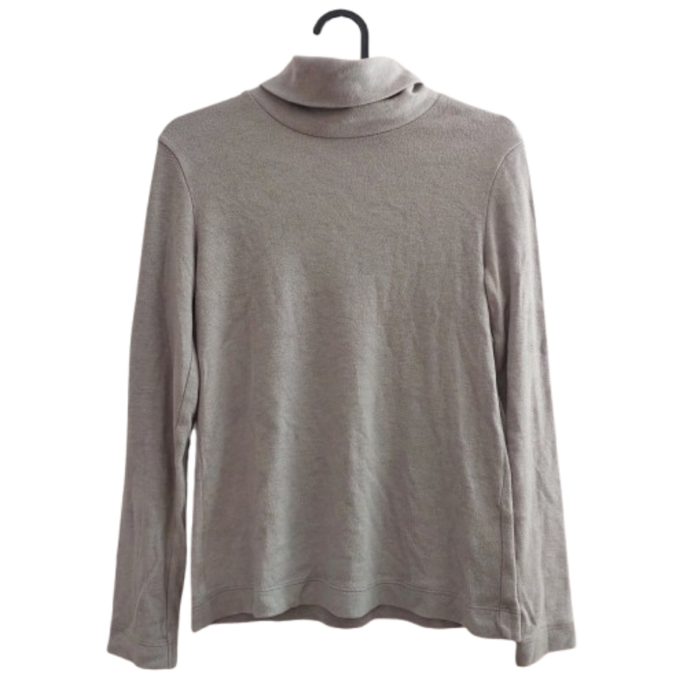 HEATTECH Fleece Turtleneck T-shirt Size Small Light Gray